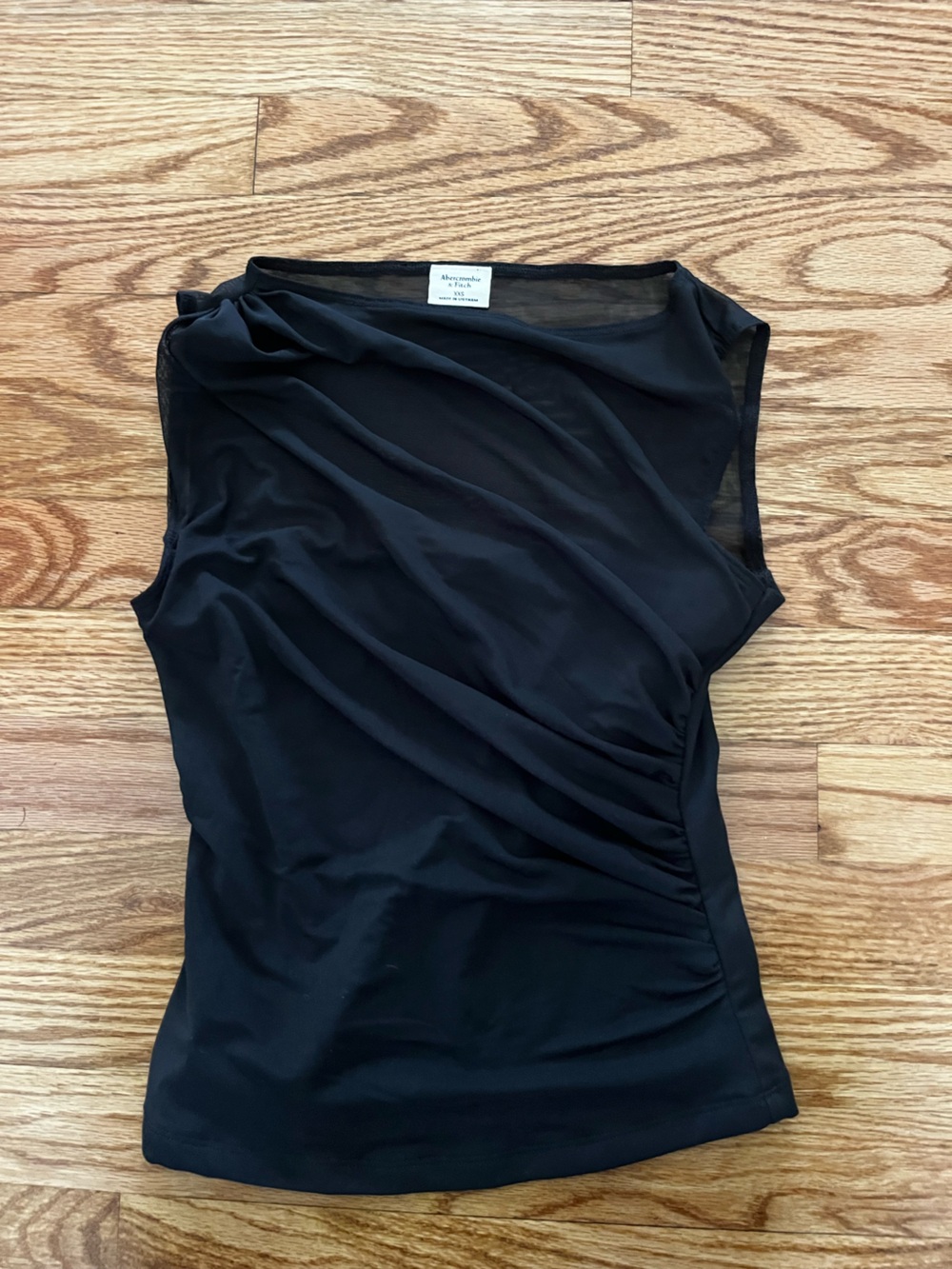 Abercrombie & Fitch Black tank top with sheer overlay